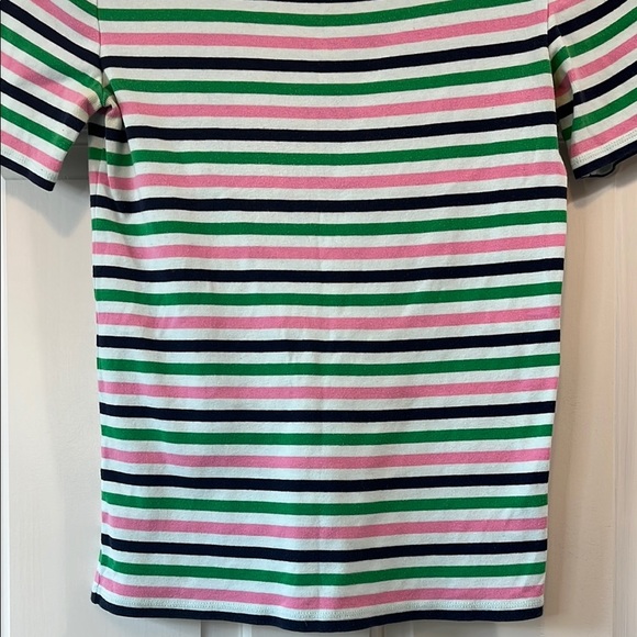 J. Crew Perfect Fit Colorful Striped Short Sleeve Cotton Shirt - Size Small - Picture 6 of 10